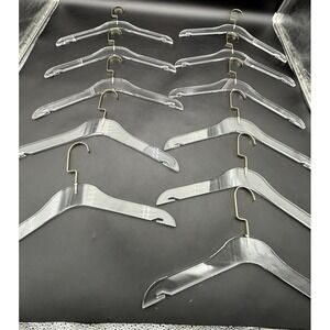 Clear Lucite Acrylic Heavy Duty Coat Suit 11 Hangers